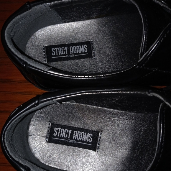 Stacy Adams Black Cap Toe Dress Shoes - Picture 4 of 10